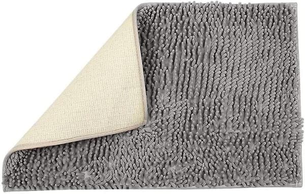 Badeværelsestæppe - Skridsikkert måttesæt - Striber - Absorberende - Grå - 50 X 80 Cm