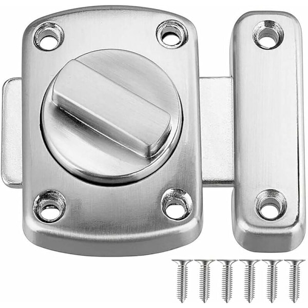 Borstad rostfritt stål legering badrumsdörrlås för toalett dörr (46mm, silver)