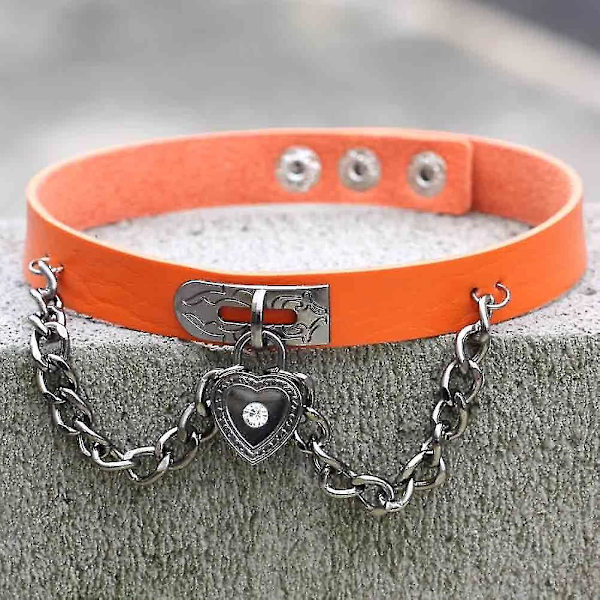 Halsband Punk Harajuku Stil Hjärtlås Läder Krage Halsband