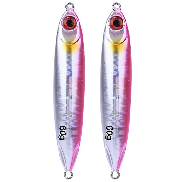 2Pcs Simulation Fish Shape Lure Bait Fishing Tackle Vivid Swimming Posturepink