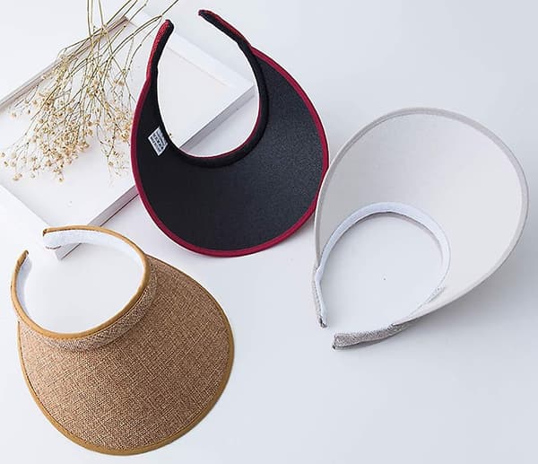 Kvinnors Clip On Sol Visor Hat Bred Brätte Sommar Str