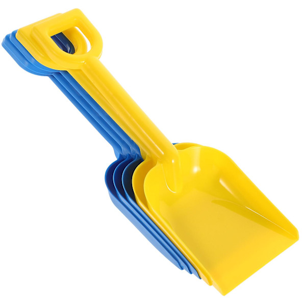 5 stk. børneskovle til sandgravning - farvede strandskovle - bærbare skovle i plast til sand (19x6 cm)