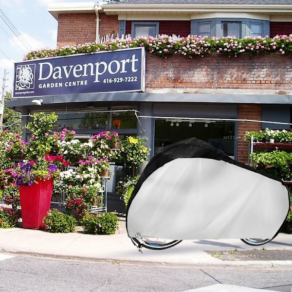 Cykelskydd 420d Vattentät Andningsbar Oxfordtyg Cykelgarage med Låsbart Ögonskydd, Universellt Skyddande Överdrag-Silver