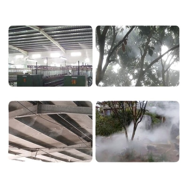 Dimsystem, 10 m sprinklersystem, utomhuskylningssystem, kylsystem idealiskt för trädgårdsterrass, 10 munstycken (svarta)