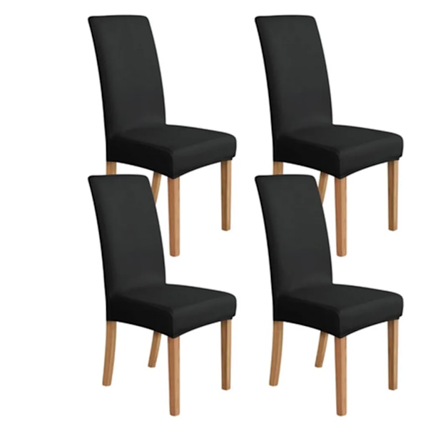 4-pack stolsöverdrag, stretchiga stolsöverdrag, pallöverdrag, matstolsöverdrag, svarta universella stretchiga stolsöverdrag