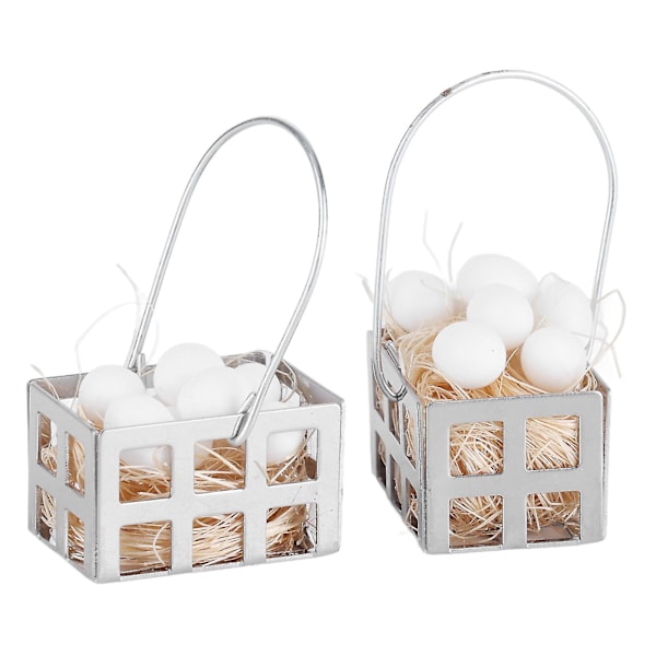 1:12 Nukkekoti Miniatyyrikori ja Munat Nukkekoti Säilytyskori Munilla Malli Lelut DIY Lapsille Ruokailu
