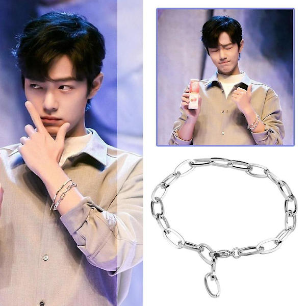 Rostfritt stålarmband för män och kvinnor, allround kedjearmband, enkelt, koreanskt mode,（Som visas）