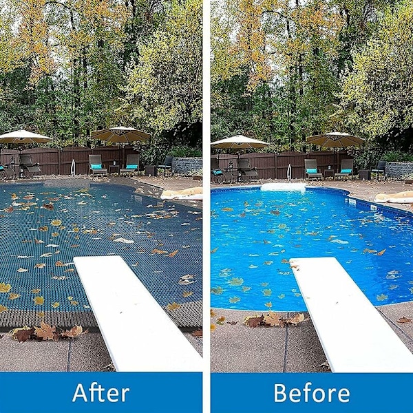 Bladnätsskydd för rektangulär pool Ovan mark Poolskyddsskydd Blockerar fallna löv och skräp Utomhus 3x4m (10x13ft)