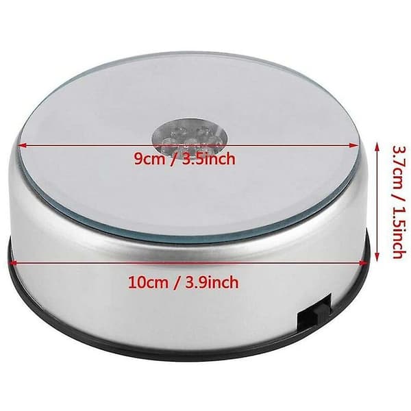 Konststaty Svängbar Stativ 3D LED Display Stativ Graverad Etchad Kristallbas-Silver 10x3.5cm, 1 st