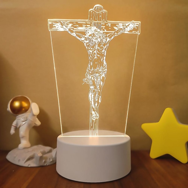 Religion Jesus Lamp Creative 3d Led Nattlampor Nyhet Illusion Nattlampor Bordslampa För Hem Dekorativt LjusH