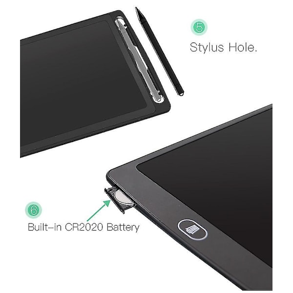 8,5 tuuman LCD-piirtotaulu, doodle-tabletti, opetuskäyttöön tarkoitettu käsin kirjoitettava muistio (sininen)