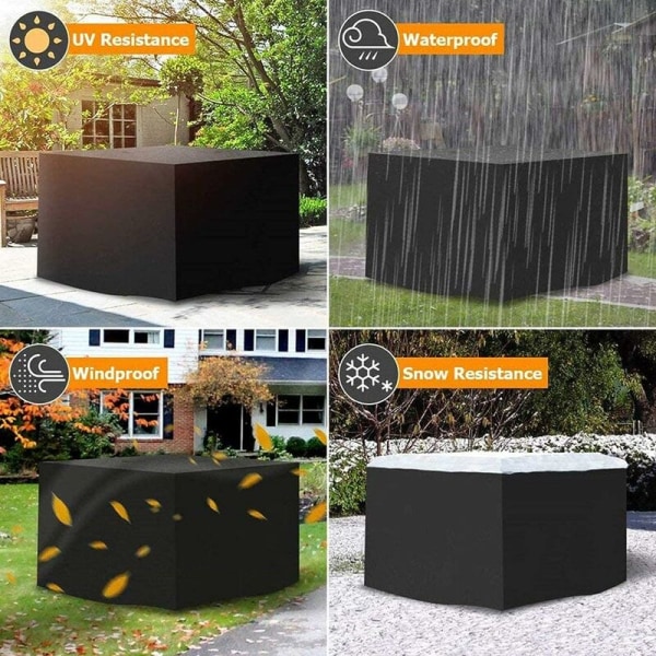Rektangulär 420D trädgårdsmöbel presenning, vattentät och väderbeständig skyddspresenning för trädgårdsbord stolar och MODOU möbelset