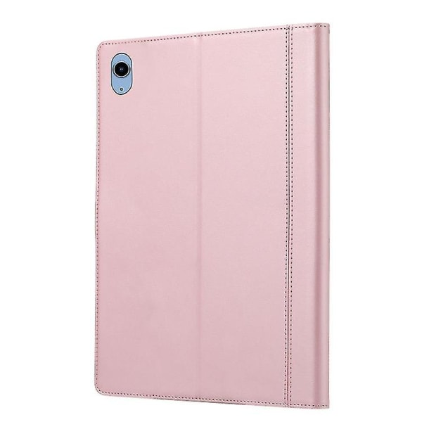 Ny til Ipad 10. generation 10.9 2022 Kalvtekstur Dobbelt Fold Læder Smart Tablet Etui (rose guld)（Rose Guld）