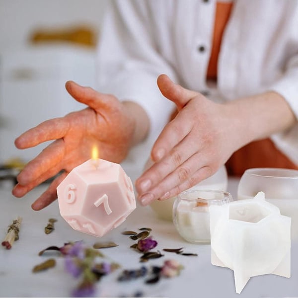 Terning Resin Form Silikone | Diy Terning Form Silikone Form Til Lysfremstilling - Diy Håndværk Lys Resin Form Multifacetteret Til Sæber Lys Sæber Ler