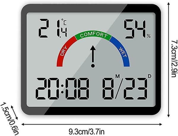 Multifunktionell elektronisk klocka med LCD-display och temperatur och