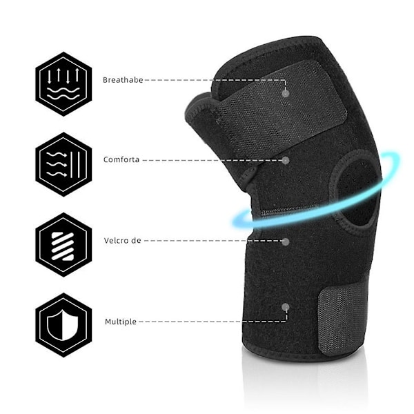 Justerbart knäskydd 2024 - Andningsskydd för knäskydd för arbete, sport, vandring, löpning, cykling, bergsklättring