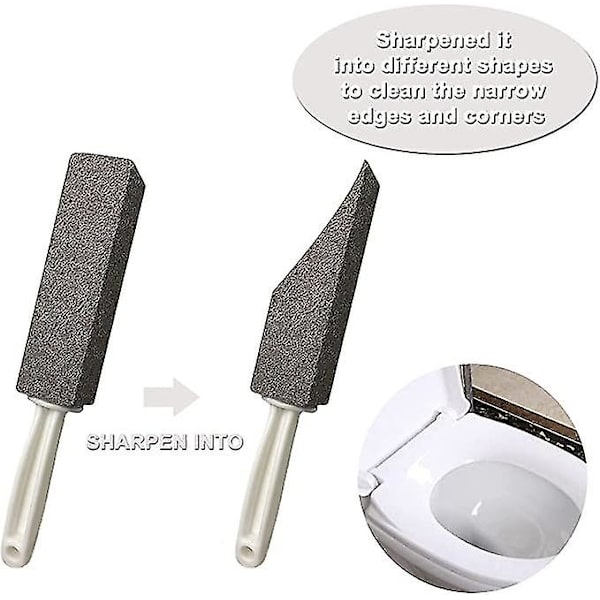 Pumice-puhdistuskivi kahvalla, WC-puhdistusharja, jossa liukumaton pitkä muovikahva keittiöön/kylpyhuoneeseen/uima-altaaseen/kotitalouksien puhdistukseen 2 kpl harmaa