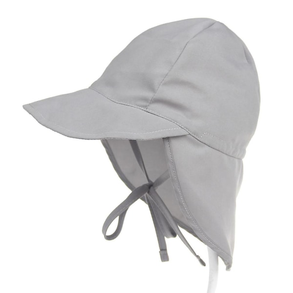Baby solhat Upf 50+ beskyttelse, justerbar baby sommerstrand ultratynd åndbar hat, pool lege solhat, kasket omkreds 48-54 cm (grå)