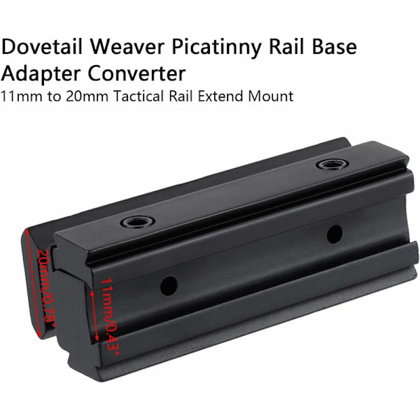 Taktisk kikarsikte repbas 11mm till 20mm adapter för montering på Picatinny/Weaver rail