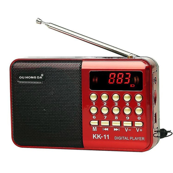 K11 Fm Ladattava Mini Radio Kannettava Digitaalinen Fm Sd-Kortti Mp3-Soitin Usb-Kaiutin