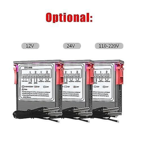 Dc 12v Dobbel Digital Display Termostat Temperaturregulator Temperaturkontroller