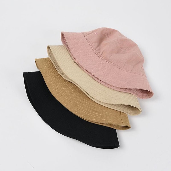 Solhatt, Dam Bucket Solhatt, Fiskehatt, Fällbar Snabbtorkande Hatt För Utomhusbruk, Hatt Tillverkad Av Bomull (svart)（beige）