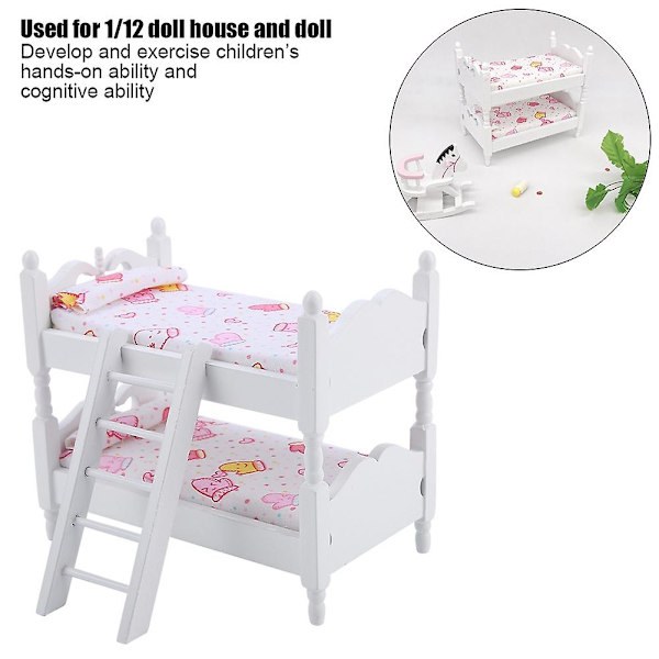 1:12 Dockhus Mini Möbler Barn Sovrum Modell Våningssäng Leksaker (Rosa handskar)