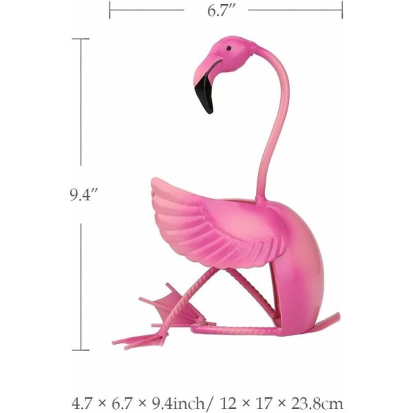 Vinskåp vacker flaskskåp i metall dekorativ skulptur för hantverk (flamingo)
