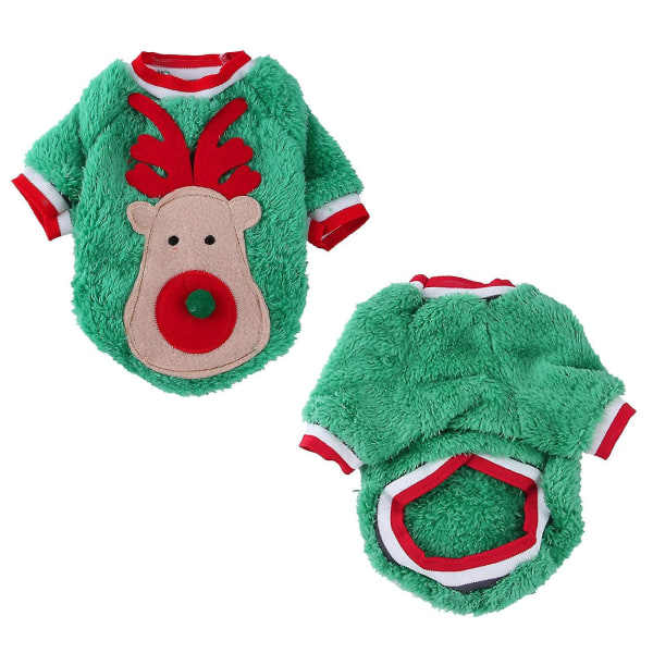 Medium And Large Dogs Christmas Couple Suit Pet Clothes Costumes Elk Pattern Warm Pet Clothes