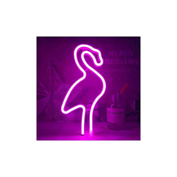 Flamingo Neon Rosa Ljuspanel Väggljus Dekor för Flickrum USB Neon Batteri LED Nattljus Flamingo Ljus för Jul Fest Bröllop Bar CHAM