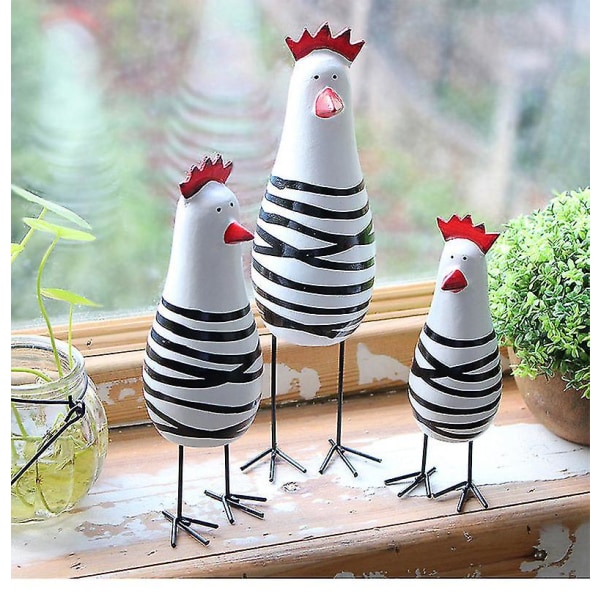 Kycklingfigur prydnad husdjur tupp figurin dekoration set