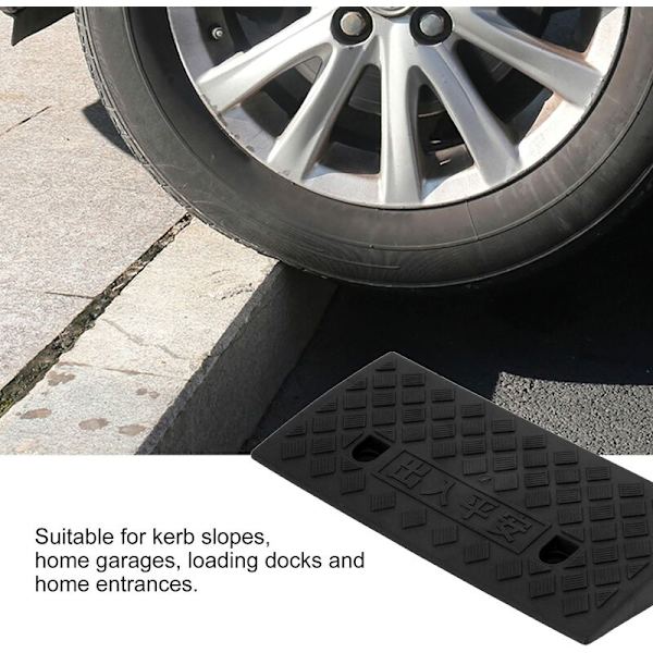 Kantstensramp, robust och lätt plasttröskelramp för uppfart, lastningsramp (5 cm tjock) (svart)