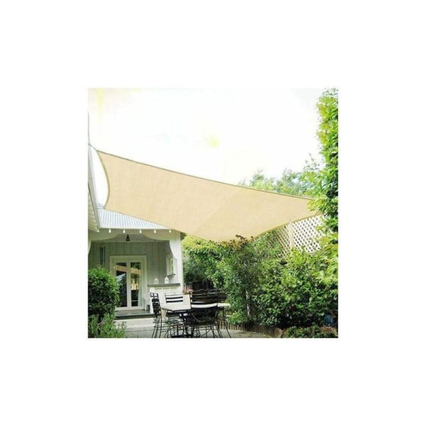 GRYM rektangelskuggsegel 2x5m skärmsegel Vattentät Andas UV-skydd för camping Uteplats Trädgård Balkong Utomhuspool，Beige