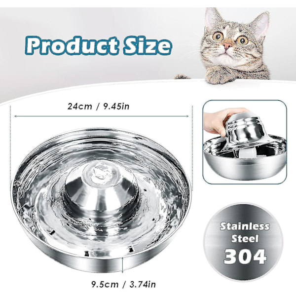 Kattvattenfontän, 4-stegs tyst kattfontän 2L, kattvattenfontän med pump och filter