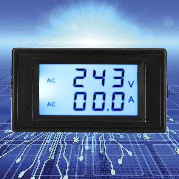 D69-2042 Dobbelt display voltmeter amperemeter Ac80-300v 0-50a 0-100a med strømsensor sort