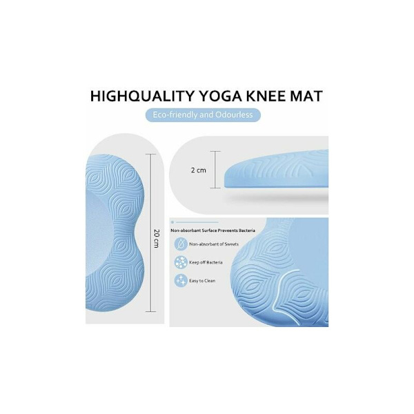 CHAM - JIOGPO 2 st halkfria yogamattor, yogamattor som skyddar knän, handleder och armbågar - ljusblå