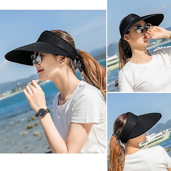 Solhat, Solhatte til kvinder med bred skygge, sommer UV-beskyttelse, strandhat