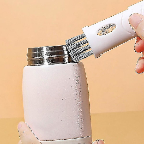 4 stk. Mini koppdeksel rengjøringsbørste 3 i 1 gulrotformet flaskerenserbørste Multipurpose vannflaskerenser bærbar rengjøringshjelper for vindu Sl