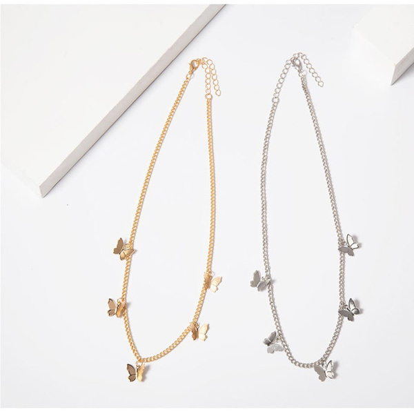 Koreansk stil fjärilshalsband accessoarer Guld