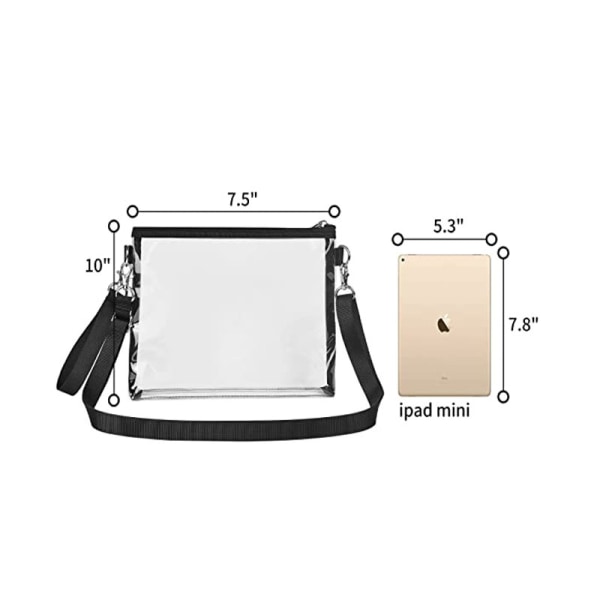 Transparent Crossbody Wallet Transparent Tote Bag Svart