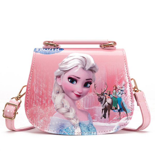 Frozen Messenger Bag Pu plånbok Cartoon Kids Girl Gift Rosa