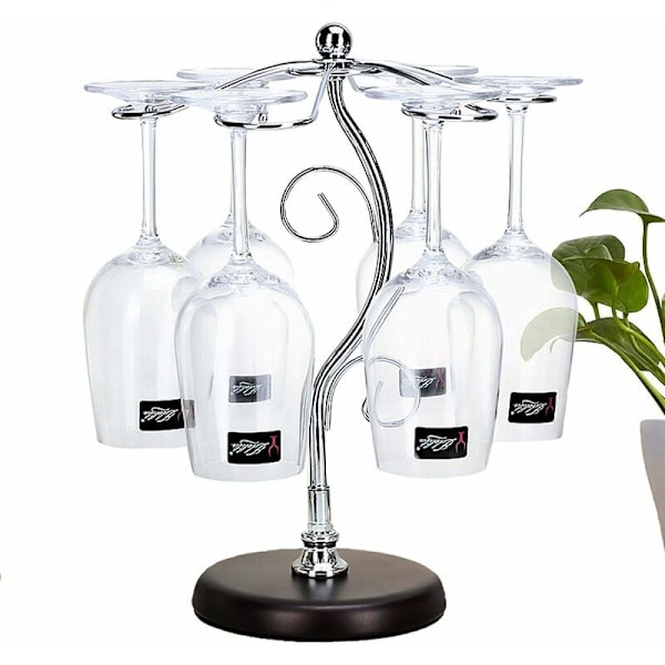 Vinställ för skrivbord, lufttorkningssystem, vinställ i metall, 35 cm 14 cm 13,7 tum 10,2 tum 5,9 tum