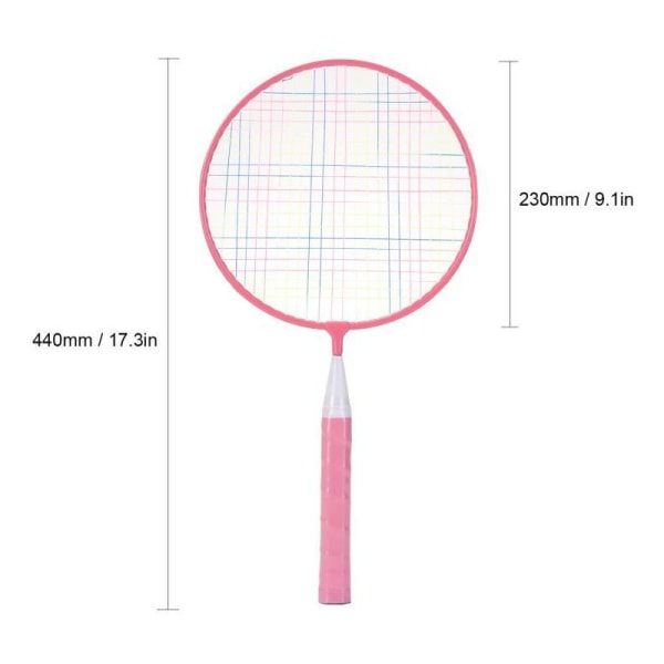 Badmintonset för barn, 2 badmintonracketar, 4 fjäderbollar, 1 skumboll för inomhus- och utomhussporter
