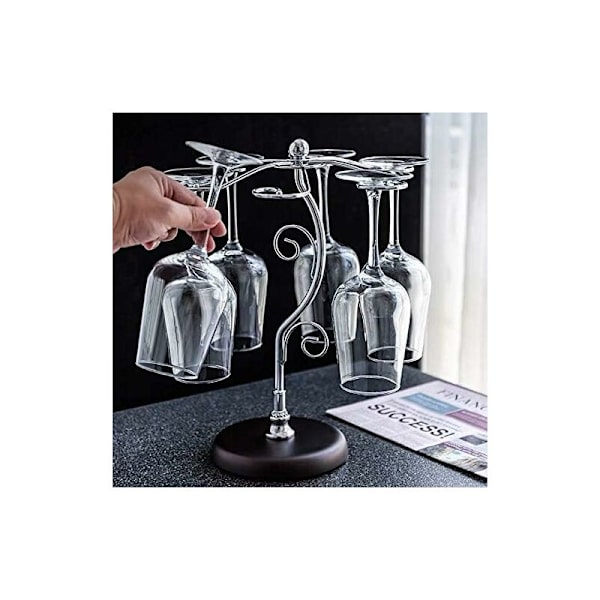 Vinställ för skrivbord, lufttorkningssystem, vinställ i metall, 35 cm 14 cm 13,7 tum 10,2 tum 5,9 tum