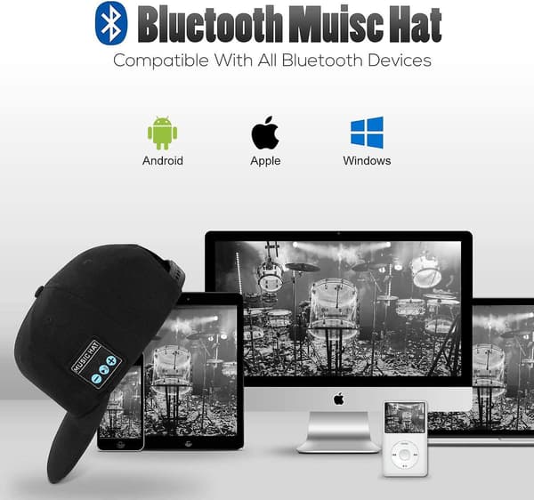Hat med Bluetooth-højttaler Justerbar Bluetooth-hat Trådløs Smart Speakerphone Cap