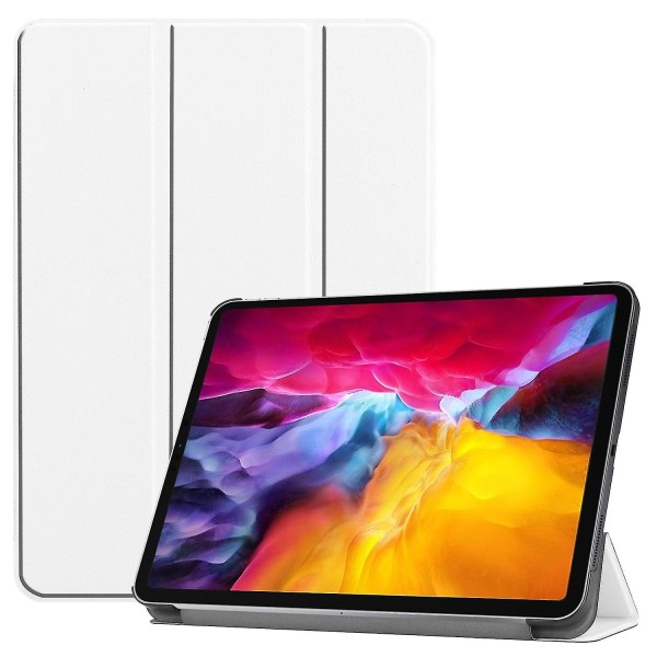 Ny til Ipad Pro 11 2022 / 2021 / 2018 Custer Texture Læder Smart Tablet Etui (sort)（Hvid）