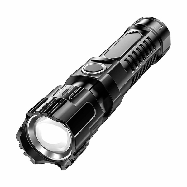 Led utomhus bärbar belysning Ficklampa USB Uppladdningsbar Plast Zoom Mini Ficklampa（A）