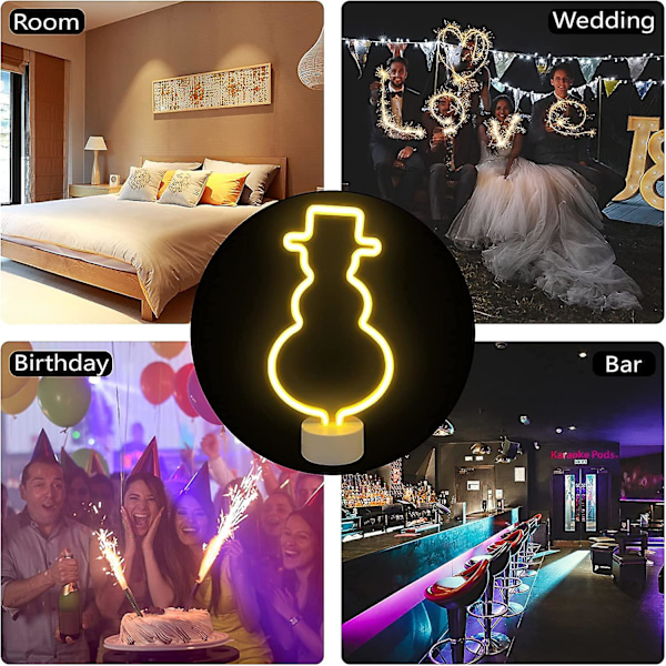 Neon Snegl LED Natlys med Base