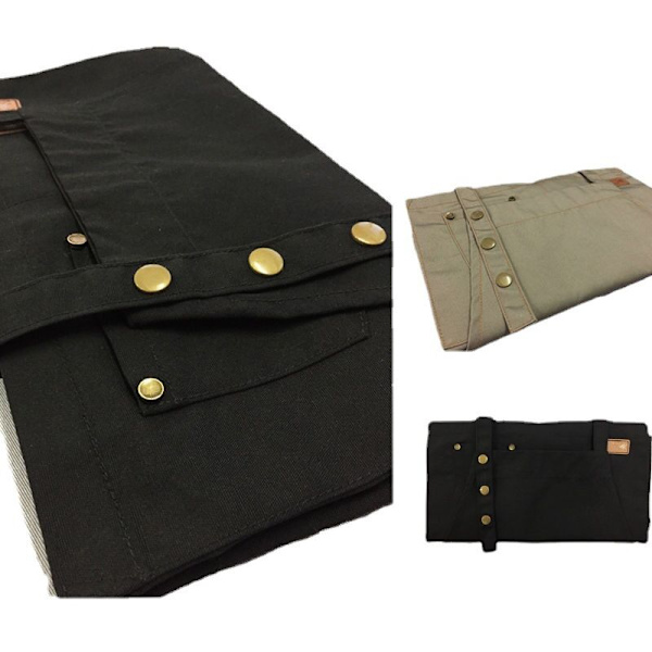 Nytt trendigt köksförkläde i canvas för kvinnor och män, kockförkläde, grillförkläde, restaurang, bar, butik, café, skönhetssalong, nagelstudio, uniform, 1 st (svart)