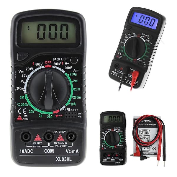 LCD Digital Voltmeter Ammeter Kapasitansmåler Detektor Elektrisk Multimeter
